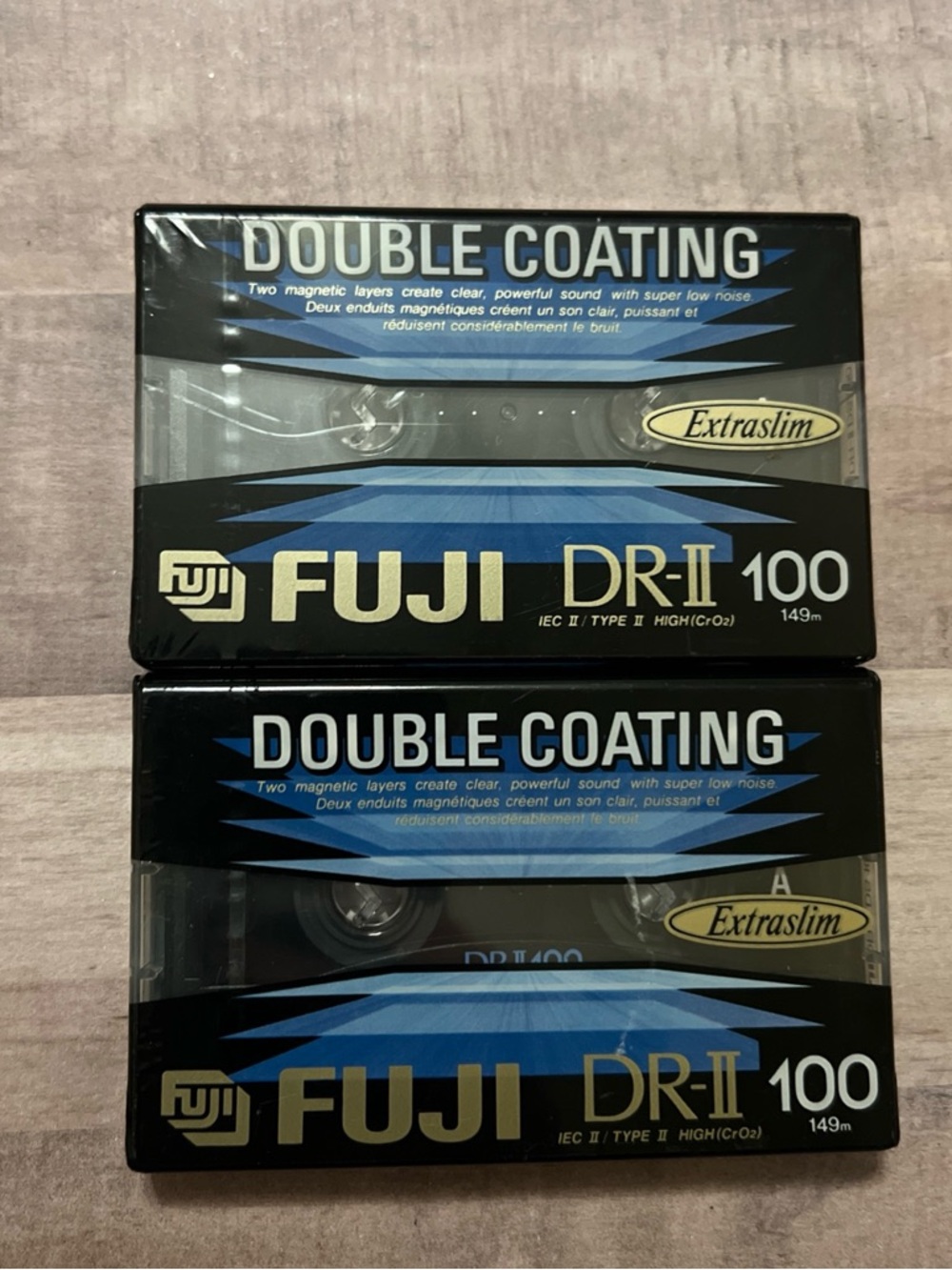 Fuji DR-II High Bias 100 Type 2 Blank Audio Cassette Tapes Sealed Lot of 2
